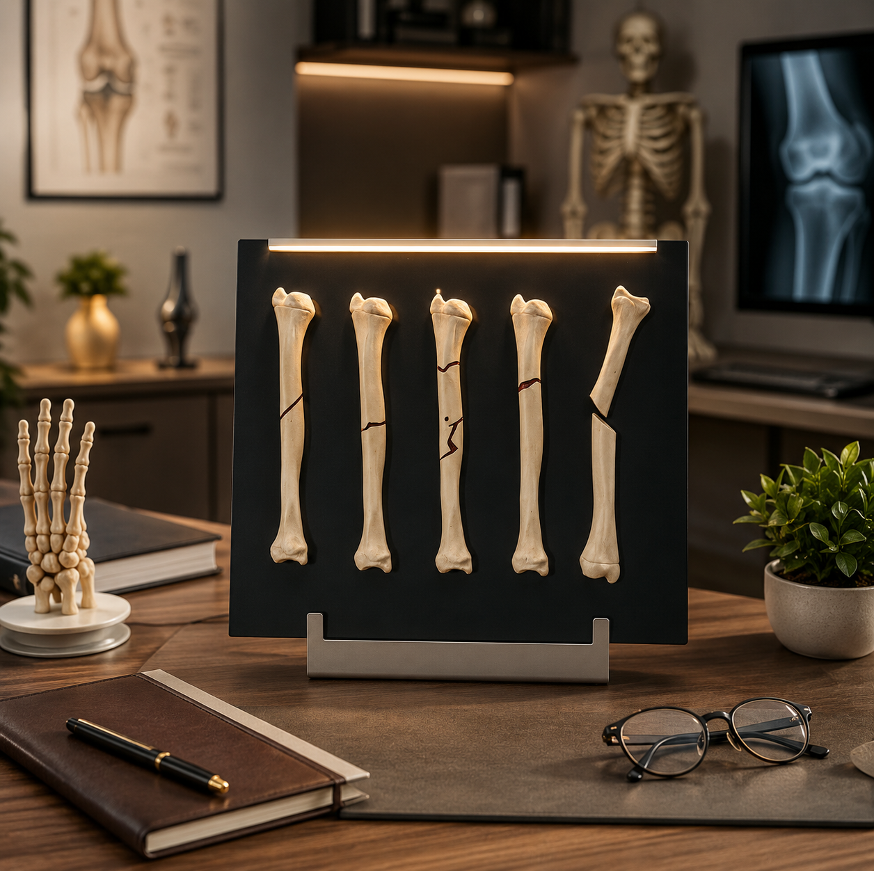 Types Of Bone Fractures Anatomical Poster