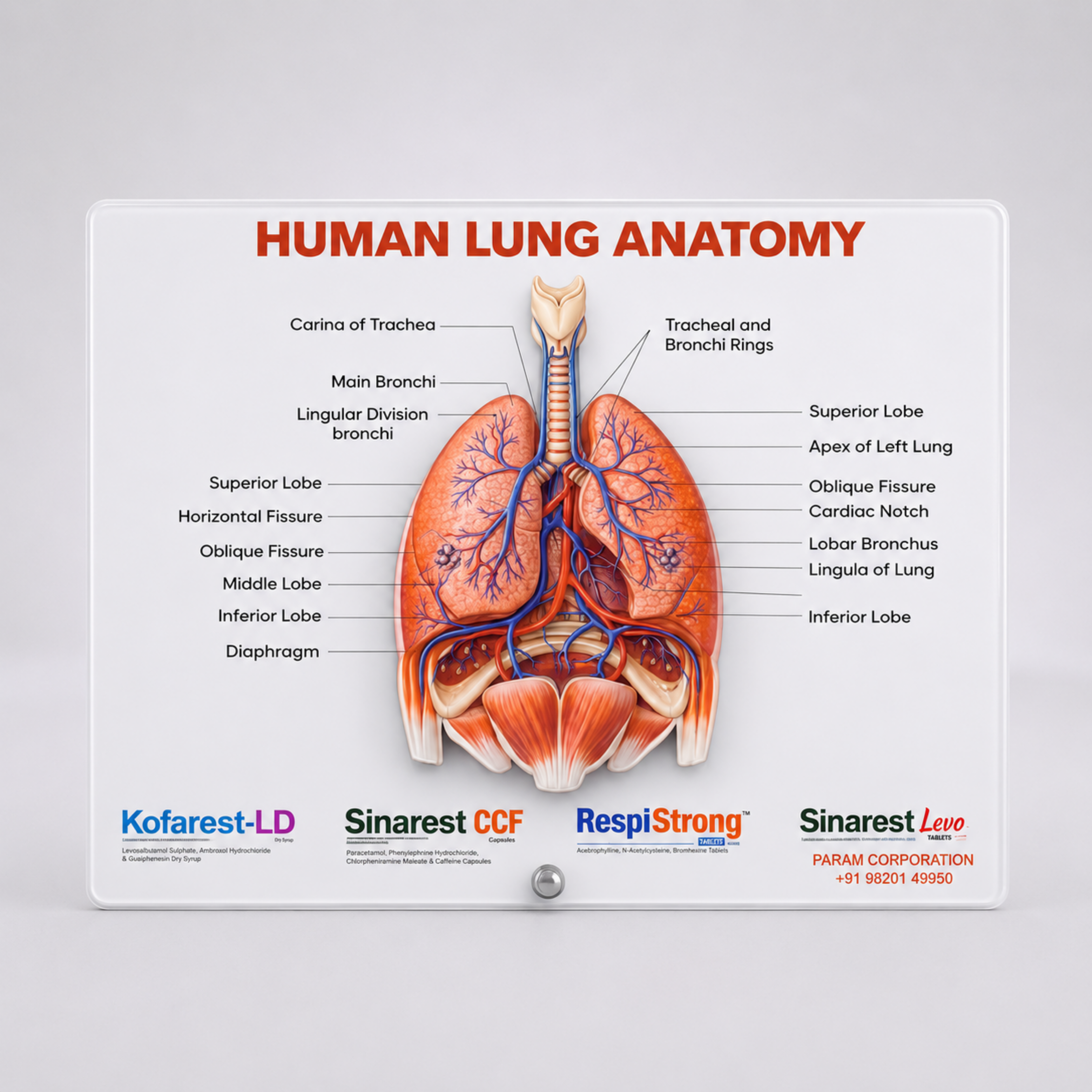 HUMAN LUNG ANATOMY PLATE