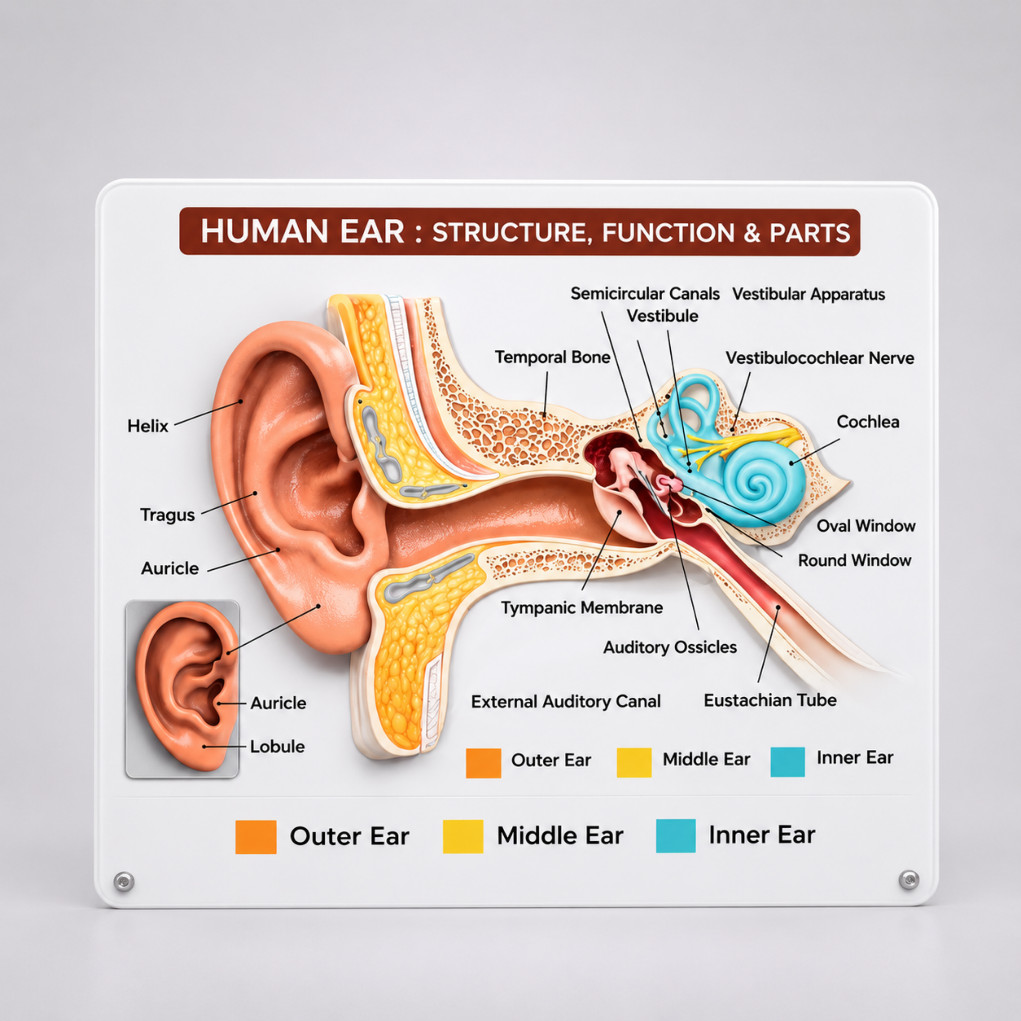 HUMAN EAR ANATOMY PLATE
